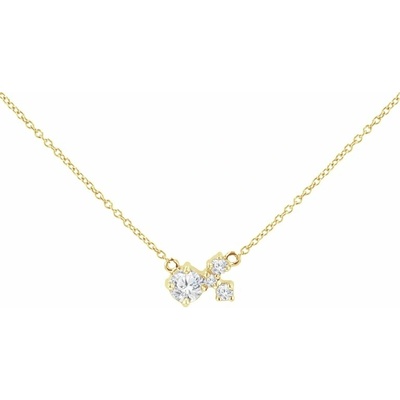 Eppi Stříbrný cluster náhrdelník s moissanitem a diamanty N46199