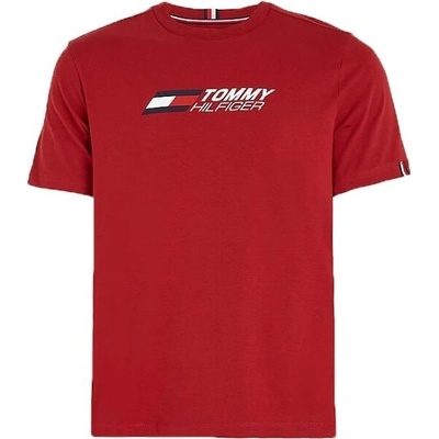 Tommy Hilfiger tričko pánske s potlačou bordové