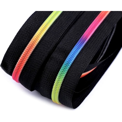 Duhový zip spirálový šířka 6 mm metráž Barva: 2 čierna