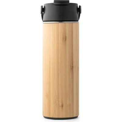 Laver Termoska z bambusu nerezové oceli Černá 440 ml