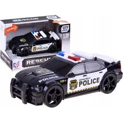 Lean Toys na frikčný pohon Polícia čierne 1:20