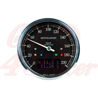 Motogadget Chronoclassic Tachometr 0-200 km/h, stříbrný ciferník