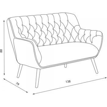 Image 1 of Диван двойка Boden дамаска кайсия