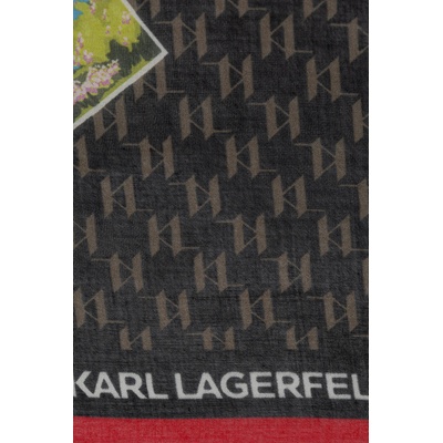 Karl Lagerfeld Копринен тънък шал Karl Lagerfeld IKON MONOGRAM (B1W33032)