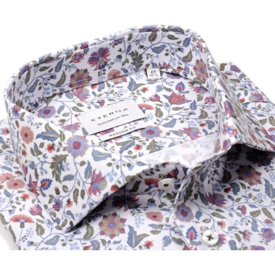 Eterna Modern Fit košile s barevným florálním vzorem extra prodloužený rukáv