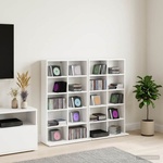 vidaXL Кабинет за CD 2 бр. Бяло 65 x 23, 5 x 97, 5 см (8012675)