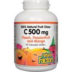 Natural Factors Vitamin C/ Витамин С 500 mg х 90 дъвчащи таблетки с вкус на тропически плодове Natural Factors (1324 NF)