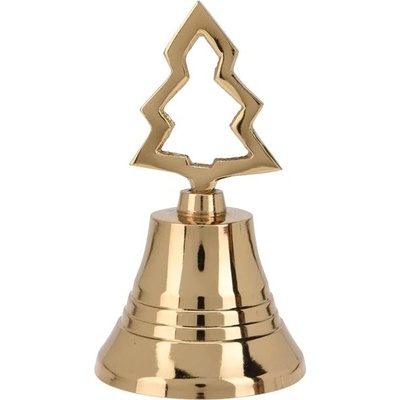 H&L Zlatý vánoční zvonek 10 cm, stromek