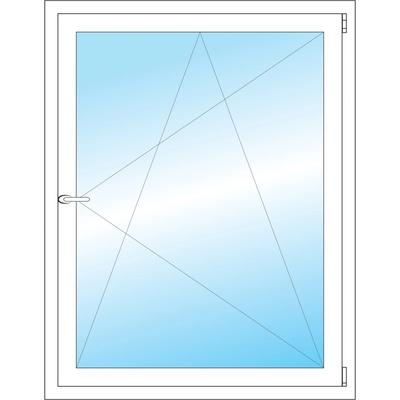 OKNA HNED Plastové okno 95x122 cm (950x1220 mm) bílé otevíravé a sklopné pravé