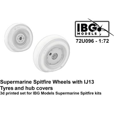 IBG Supermarine Spitfire Wheels with IJ13 Tyres and Hub Covers 3d Printed Set 1:72