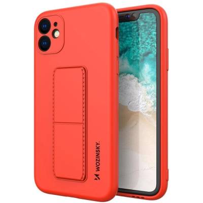Wozinsky Калъф за телефон Wozinsky Kickstand Flexible Silicone със стойка за iPhone 11 Pro Max, червен