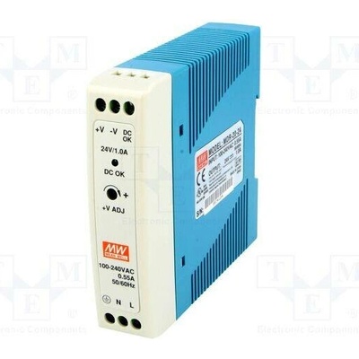 MEAN WELL MDR-20-24 Napájecí zdroj: spínaný; na lištu DIN; 24W; 24VDC; 1A; 85÷264VAC