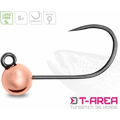 Delphin Jigové hlavičky Wolframové T-Area BL Měděné 5ks - vel.6 0,6g