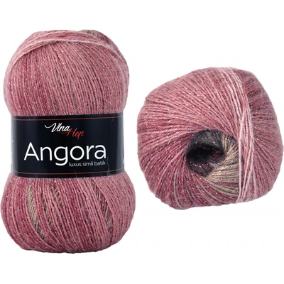 Vlna-hep Angora luxus simli batik - vlna, mohér, akryl a metalické vlákno Angora luxus simli batik: Melír 5722