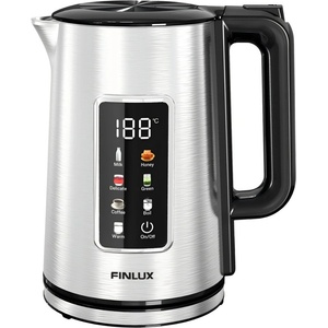 Finlux Електрическа кана Finlux FK-17326 SSD, вместимост 1.7 l, въртене на 360°, двойни стени, 1850W, инокс (FK-17326 SSD) Електрически кани
