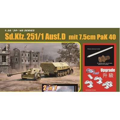 DRAGON Model Kit military 6664 Sd.Kfz.251/1 Ausf.D with 7.5cm PaK:35