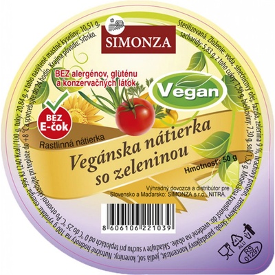 Simonza Vegánska nátierka so zeleninou 50 g