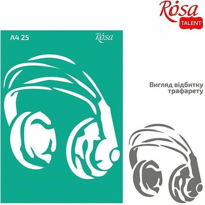 samolepiaca šablóna Rosa A4 no.25 SLÚCHADLÁ