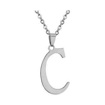 Šperky4U Ocelový řetízek s přívěškem iniciálou C OPD0012-C