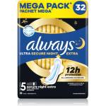 Always Ultra Secure Night Extra Size 5 санитарни кърпи за нощ 32 бр
