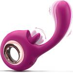 SuperLove 2in1 G-Spot Licking Tongue Vibrator Burgundy