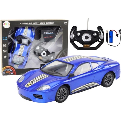 Lean Toys RC autoso svetlami modrá 1:16