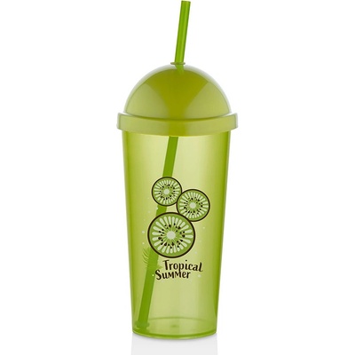 PROHOME Pohár se slámkou Kivi 700 ml