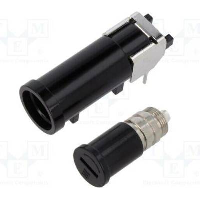 SCHURTER 0031.2510 Zásuvka; THT; -40÷85°C; 16A; termoplast; UL94V-0; černá; 10mΩ; FUP