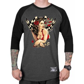 Image 1 of Black heart мъжка тениска с 3/4 ръкави black heart - hot rod angel - ЧЕРЕН - 9811