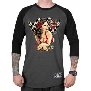 Black heart мъжка тениска с 3/4 ръкави black heart - hot rod angel - ЧЕРЕН - 9811