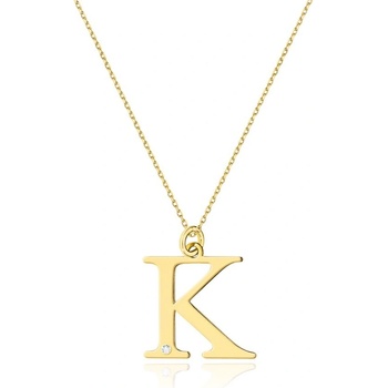Blink Blink Celebritka Písmeno K zo žltého zlata s diamantom 5186ZDB K