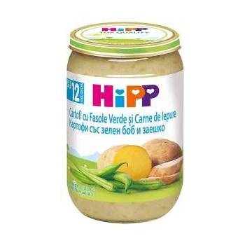 HiPP Пюре от картофи със зелен боб и заешко месо hipp, 12+ месеца, 220гр