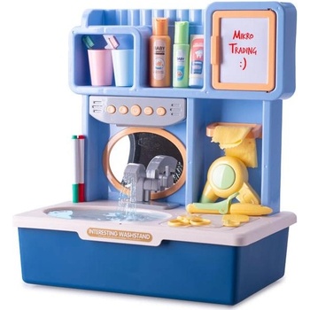 Mikro Синя мивка 35x23x40см на батерии с течаща вода със светлина, звук и аксесоари