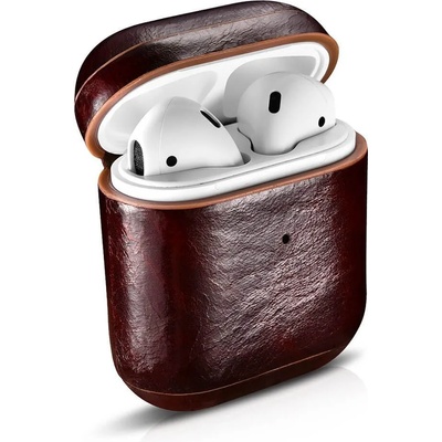 ICARER Кожен Калъф за Apple Airpods 2, iCarer Oil Wax Leather Case, Кафяв (WMAP011-CO)