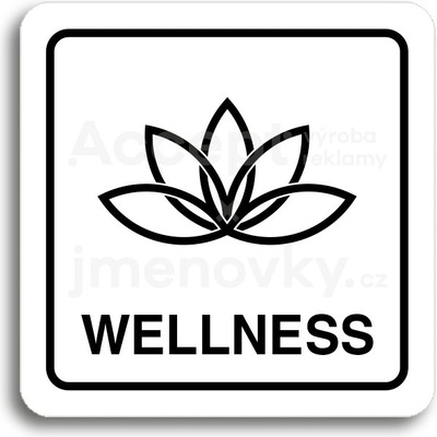 ACCEPT Piktogram wellness - bílá tabulka - černý tisk
