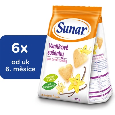 Sunar Vanilkové detské sušienky pre prvé zúbky 6 x 175g