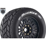 LOUISE RC Гуми Louise RC MFT ST-ROCKET 1-8 Stadium Truck Tire Set - Mounted - Sport - Black Wheels - Removable 0" & 1/2" OFFSET HEX 17mm LOUT3324X (LOUT3324X)