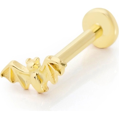Lillian Vassago Zlatý piercing labreta s netopýrem LLV92-GPI003LB