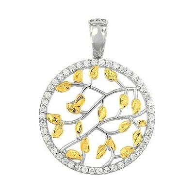 Infinitysilver Stříbrný přívěsek se zlacenými lístečky OP446519