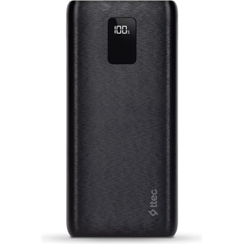 Ttec Външна батерия ttec, PowerSlim Trio, LCD, 20.000mAh, PD 22, 5W, Trio Cable, Черен (8694470829050)