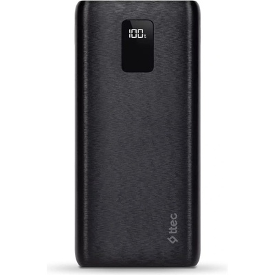 Ttec Външна батерия ttec, PowerSlim Trio, LCD, 20.000mAh, PD 22, 5W, Trio Cable, Черен (8694470829050)