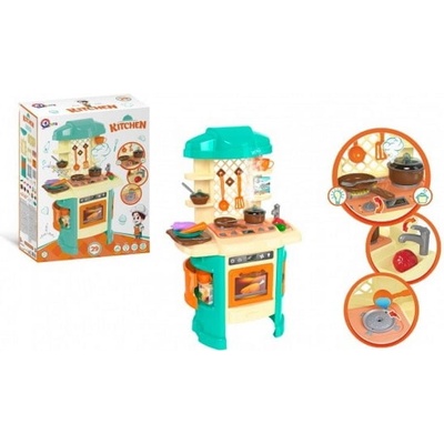 Teddies Kuchyňka s doplňky plast na baterie se světlem se zvukem