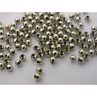 Korálky kovové 3mm 10 g platina