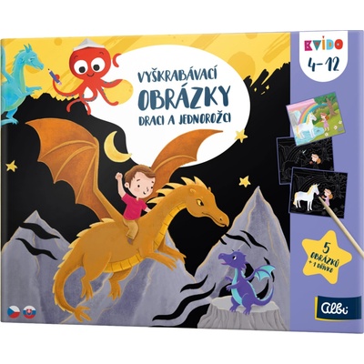 Albi Vyškrabávací obrázky Draci a jednorožci Kvído