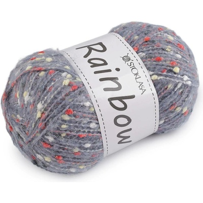 Pletací příze mohérová Rainbow 100 g Varianta: 17 (03-3) šedá, Balení: 1 ks 57865/147365/274403