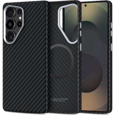 Tech-Protect Ion Carbon MagSafe Калъф за Samsung Galaxy S25 Ultra - Карбонов, Black/Silver (5906302368372)