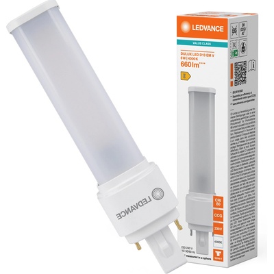 LEDVANCE Osram DULUX LED D13 EM & AC MAINS V 6W 840 G24D-1