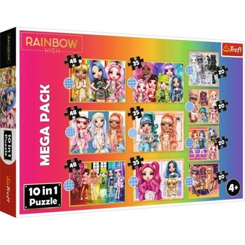 Trefl Puzzle 10v1 - Колекция модни кукли / MGA Rainbow high (96000)