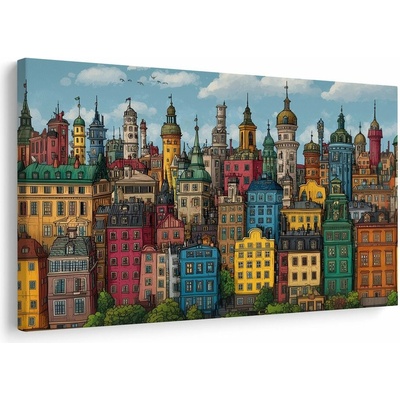 Obraz farebná mestská panoráma