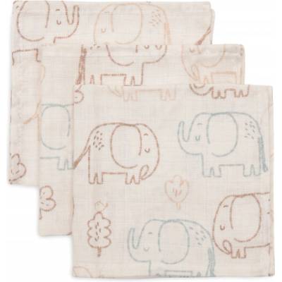 Jollein mušelínové obrúsky 31x31cm Elephant Tales 3 ks